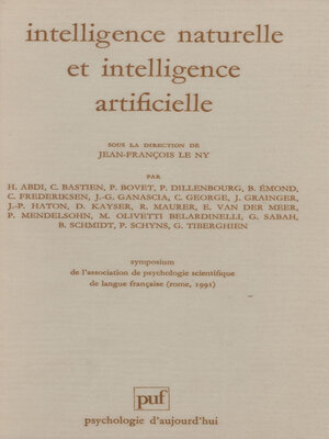 cover image of Intelligence naturelle, intelligence artificielle